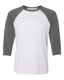 BELLA + CANVAS-Unisex Three-Quarter Sleeve Baseball Tee-3200